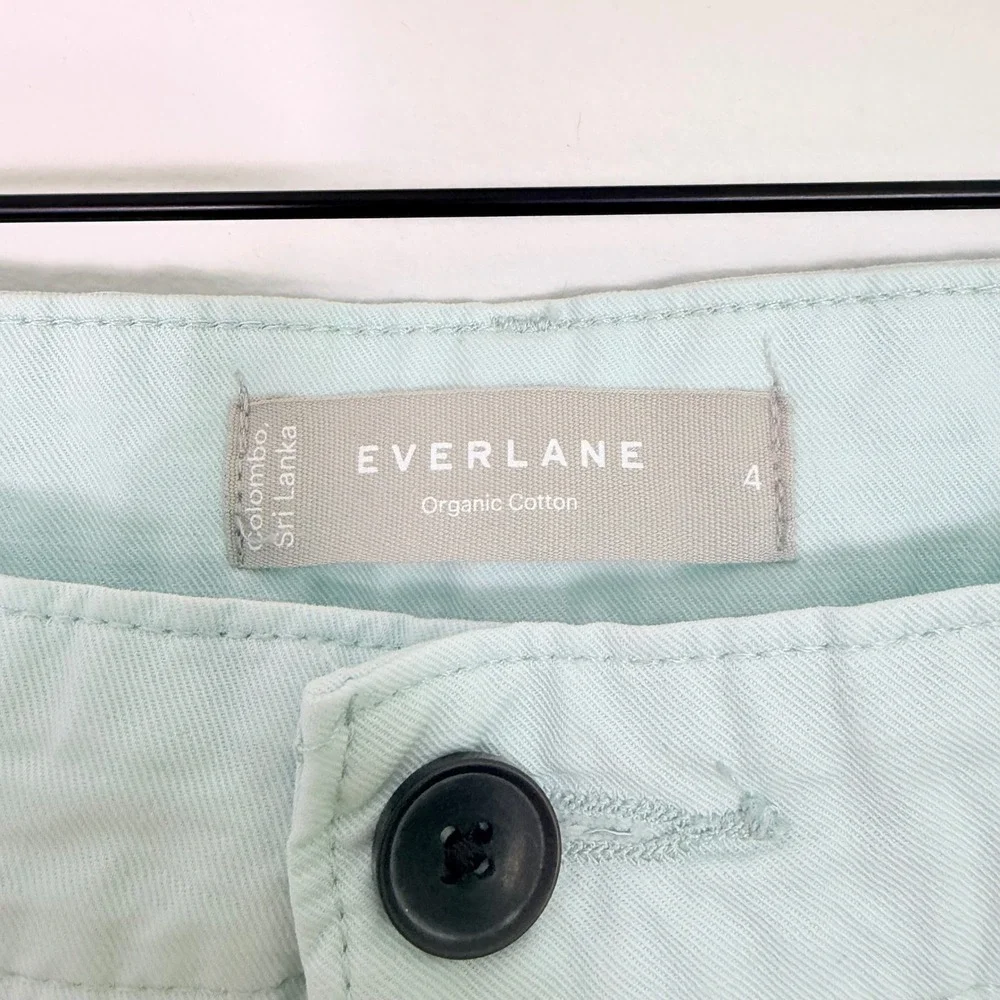 Everlane The Tourist Pant Mint Green Organic Cotton Linen‎ Wide Leg High Rise 4